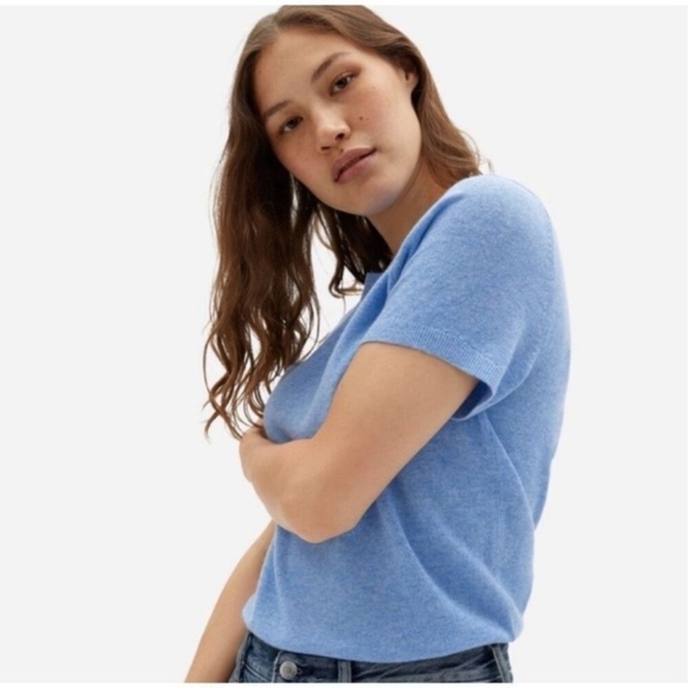Everlane Women's Blue Crew Neck Sweater